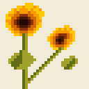Vibrant Sunflower pixel art